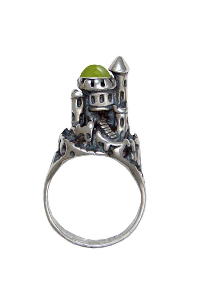Sterling Silver Castle of Dreams Ring With Peridot Size 10
